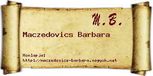 Maczedovics Barbara névjegykártya