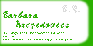 barbara maczedovics business card